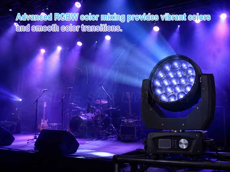 19*15W RGBW 4in1 Zoom LED Wash Moving Head Light - BLUE SEA